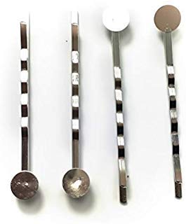 Bobby Pins Hair Clips with Glue On Flat Pads for DIY (Silver 55mm - 100pcs)