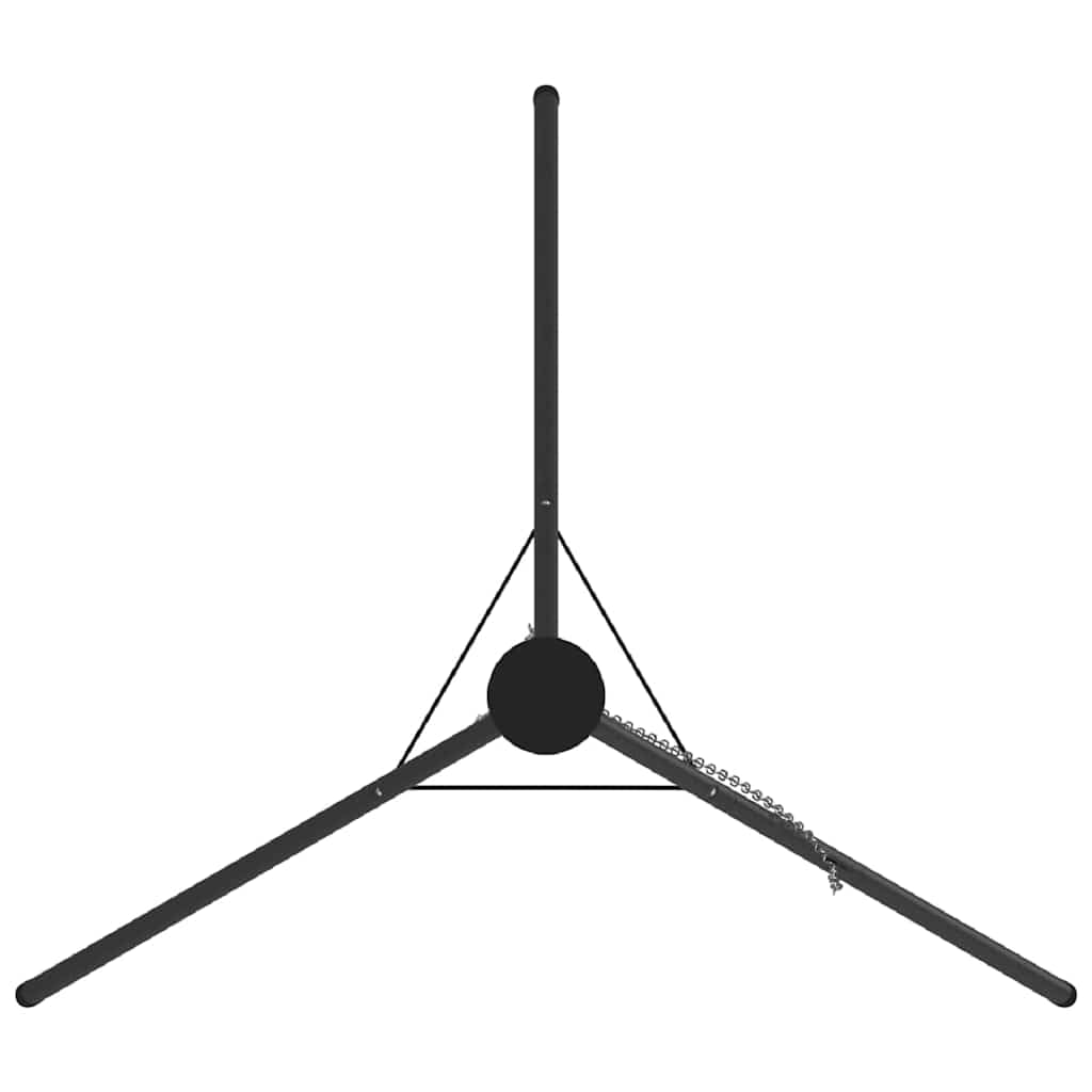 Statyw do ogniska, czarny, ze stali, 92 x 92 x 151,5 cm, przenośny, na kemping, imprezy ogrodowe, stabilny stelaż do gotowania na otwartym ogniu i wszechstronnego gotowania na świeżym