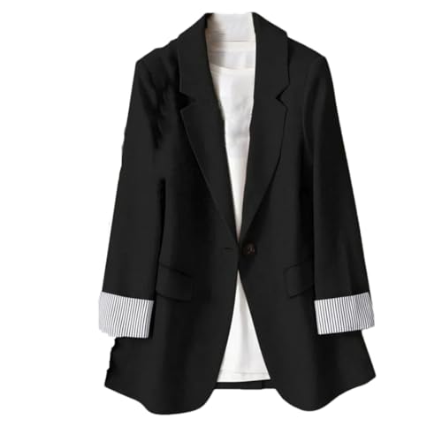Women's Long Sleeve Blazer Slim Back Slit Jacket Casual Single Breasted Jacket