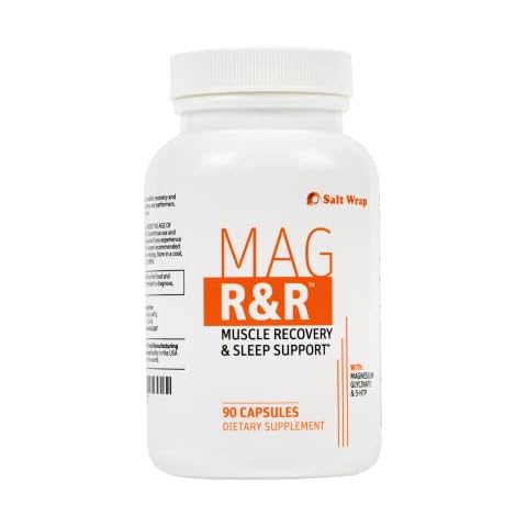 SaltWrap Mag R&R - Nighttime Muscle Cramps Support, Natural Sleep Support for Adults with Magnesium Glycinate for Muscle Spasm and Leg Cramps Relief, 90 Capsules Cover
