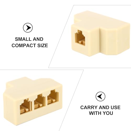 Divisor telefónico RJ11 de 3 puertos adaptador de línea fija blanco pack de 2 3