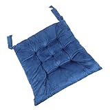 Hohopeti 2 Piezas Cojines para Silla de Comedor Tapete de Asiento Doméstico con Diseño de Orificios Terciopelo Cristal Azul Oscuro Acolchado Transpirable y Lavable para Hogar y Oficina