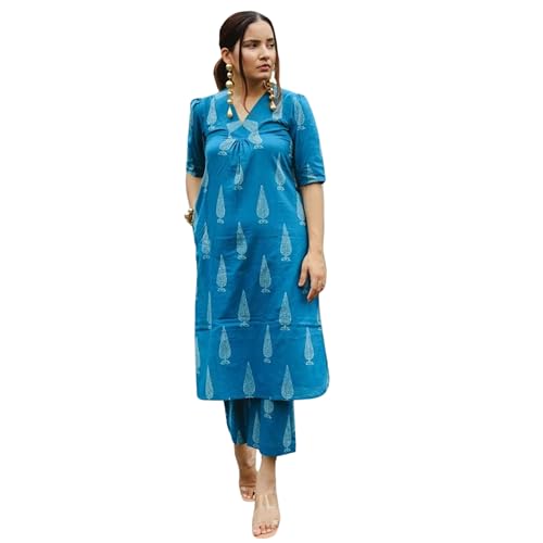Image of SHIENZY Cotton Blend Kurta Set for Women