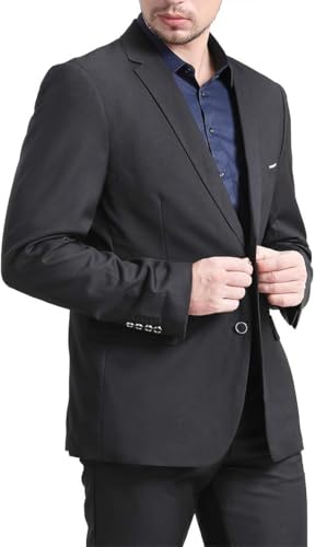 Men's Slim Fit 1 Button 2 Piece Suit Set, Shawl Lapel Blazer Jacket Vest Pants, Tuxedos Prom&Vacation3