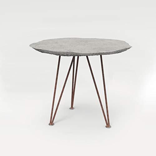 CO33 Beistelltisch aus Beton, Gestell Stahl lackiert Tabula Nimbus Cover