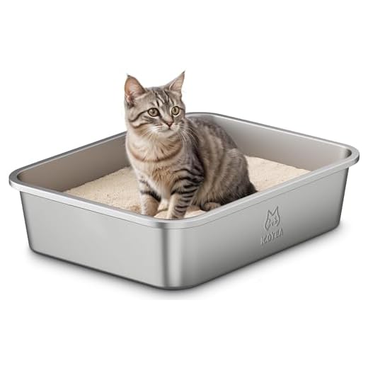Edelstahl Katzenklo, Große Katzentoilette, XXL Katzentoilette Edelstahl Offen, Metall Katzenklo für Katzen Aller Größen & Kaninchen, Antihaftbeschichtet, Geruchsfrei, Leicht zu Reinigen, 40x30x10cm