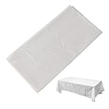 Uonlytech Mantel Plástico Blanco Reutilizable para Mesa Rectangular de Mesa para Picnic Banquete Fiesta Evento