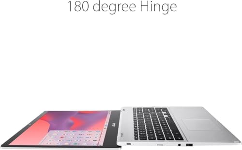 Image of ASUS Chromebook CX1 Laptop, 15.6 inch FHD (1920 x 1080) LED Display, Intel Celeron N4500 Processor, 8GB RAM, 64GB eMMC, Chrome OS, Silver, TWE 64GB Micro SD Card