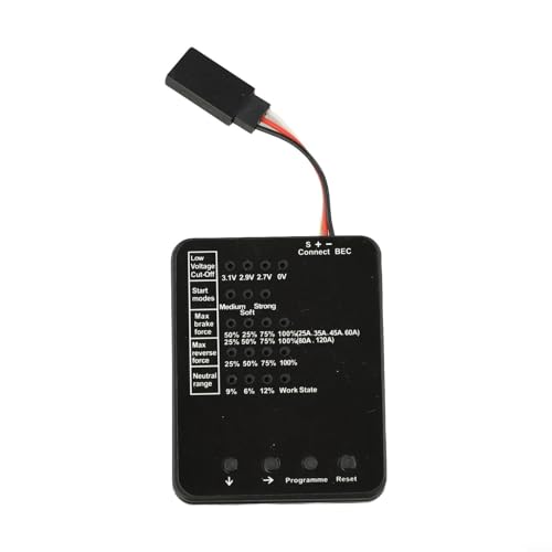 Bürstenlose ESC-Programmierkarte mit LED-Anzeigen zur Überwachung des Programmierstatus und zur Bestätigung der erfolgreichen Parameterübertragung (schwarz)