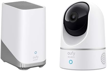 Indoor Cam E220, Camera for Home Security, Pan & Tilt, Dog/Pet Camera, 2K Wi-Fi Plug-in+HomeBase 3,eufy Edge Security Center, Local Expandable Storage up to 16TB, No Mothly Fee(Bundle)