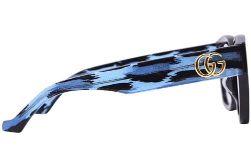 Gucci GG1550SK 003 Black-Blue Stripes/Violet Square Woman's Sunglasses, 54/18/1503