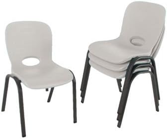 Kids Stacking Chair 4pk - Almond Storage Work Warehouse School Class Daycare