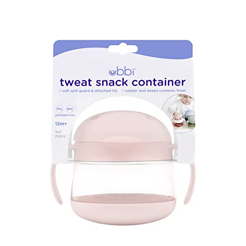 Image of Ubbi Tweat Snack Container for Kids & Toddlers, Blush Pink | Tritan Spill-Proof Snack Cups, BPA-Free, On-the-Go Toddler Essentials, Portable Travel Food Storage