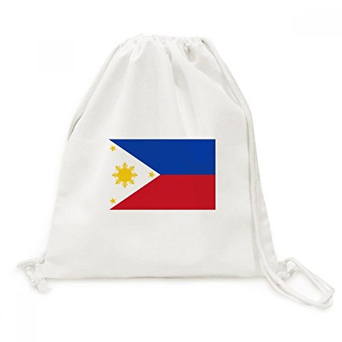 Mochila de lona com cordão da bandeira nacional das Filipinas para viagem