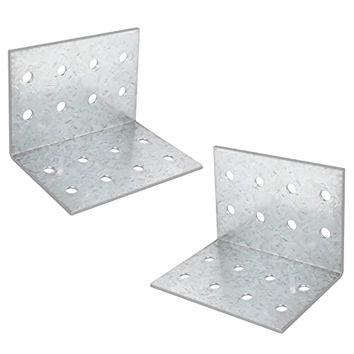 Eoere 2 Pcs Steel L Right Angle Bracket 6¼ Inch X 4⅜ Inch Deck Tension Tie Corner Brace thumb #2