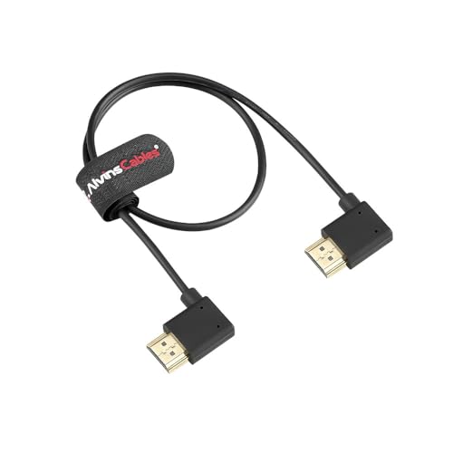 Alvin's Cables Cable HDMI 2.1 8K en forma L para Z CAM E2 50 cm, cable alta velocidad de ángulo recto para monitor de cámara, para Sony A7S3 FS5 FS7 A7iv, Atomos Ninja V, Portkeys BM5, BMPCC,Panasonic