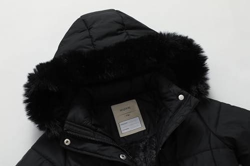 Girls Winter Jacket Long Puffer Coat with Removable Hood，Kid's Warm Insulated Parka for Cold Weather, Full Zip4