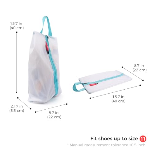 Image of pack all Ultra-Light Water Resistant Travel Shoe Bags,Shoe Storage Organizer Shoe Pouch with Zipper,for Men and Women (White)