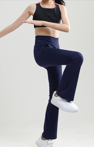 Girls' Yoga Pants Flare Leggings for Workout Activewear Solid Colors for 5-12 Years2