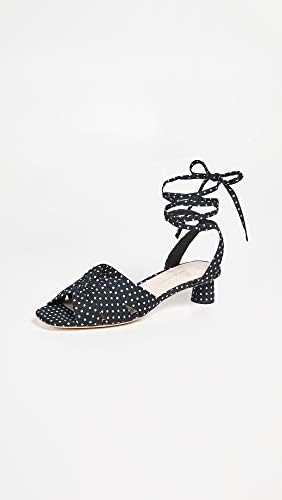 LOEFFLER RANDALL Women's LEIA-CTN Heeled Sandal, Black/Cream, 11.5 Medium US | Image 1