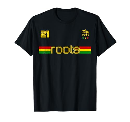 Reggae Rastafari Ethiopie Jamaïque Maillot Foot Rétro T-Shirt
