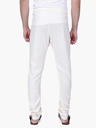 Image of Rajubhai Hargovindas Cream Cotton Silk Men's Chudidar