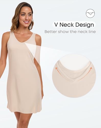 Image of MANCYFIT Full Slip for Women Slip Dress for Under Dress Seamless Hem Tank Top Underdress