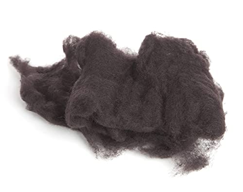 Image of Desert Breeze Distributing Maori Wool Carded Batting, 100% Natural New Zealand Wool Made by DHG in Italy for Needle Felting, 3.5 OZ, 27 Micron, Color Coffee Brown