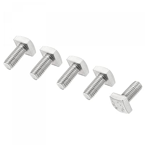 Image of uxcell Square Head Bolt, 5pcs M8x16mm Fully Thread 304 Stainless Steel Grade C Square Machine Screws