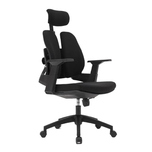 Lumbar Support Headrest Ergonomic Fabric Mid-Back Task Chair Office Chairs High Back, Rolling Desk Chaires with Adjustable Armre