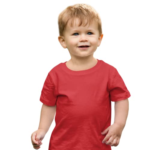 Image of Boys Tshirt Tshirts for Kids Boys Kids t Shirts fr Boys Organic Cotton Short Sleeves Round Neck Regular Fit T-Shirt for Baby Boy Solid Plain T-Shirts Boy