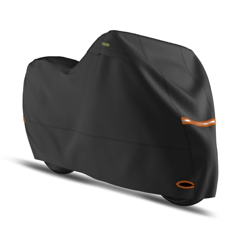 SUPCVR Motorcycle Cover Waterproof All Season Outdoor Protection with Lock-Holes Fit up to 104 inches Motorcycle Vehicle (104”Lx41 Wx50 H)