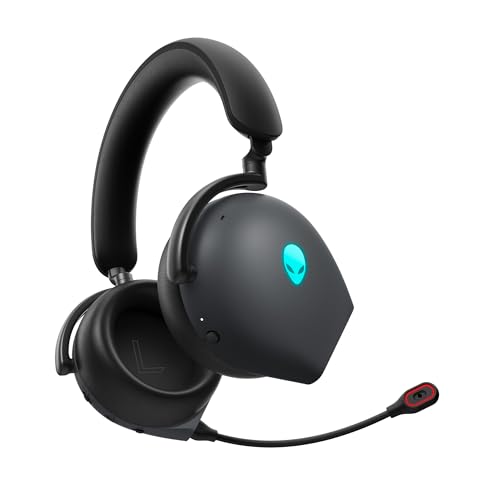 Alienware Tri-Mode Wireless Gaming Headset | AW920H (Dark Side of The Moon), Black, 17.4 cm