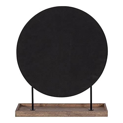 Kate And Laurel Maxfield Modern Tabletop Mirror, 18 X 22, Rustic Brown And Black, Decorative Accent Mirror With Metal Base #TOP5