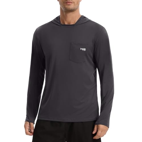 Image of BASSDASH Men's UPF 50+ Fishing Hoodie Shirts with Chest Pocket Lightweight UV Sun Protection Long Sleeve Hiking Sports FS34M