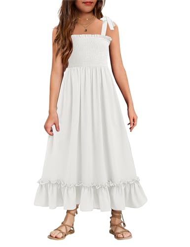 Arshiner Girls Summer Dress Boho Beach Casual Smocked Maxi Dresses