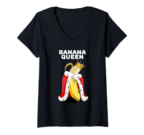 Mujer Banana Queen | Camisa Banana Lover para mujer | Cute Banana Camiseta Cuello V