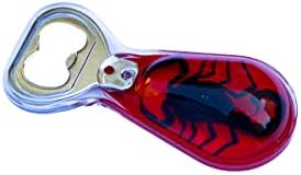 Trendy Zone 21 Black Scorpion Red Background Bottle Opener, Acrylic Wine Beer Opener, Sturdy Steel With Magnet, For Kitchen Bar Restaurant - Red