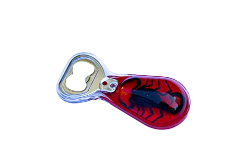 Trendy Zone 21 Black Scorpion Red Background Bottle Opener, Acrylic Wine Beer Opener, Sturdy Steel With Magnet, For Kitchen Bar Restaurant - Red #TOP5