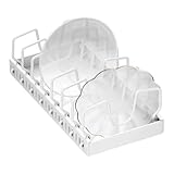 Generisch Organizador extensible y para sartenes, soporte de soporte sin pegamento, soporte de tapa ajustable con sistema de ruedas, para organización de cocina, despensa, encimera, armario