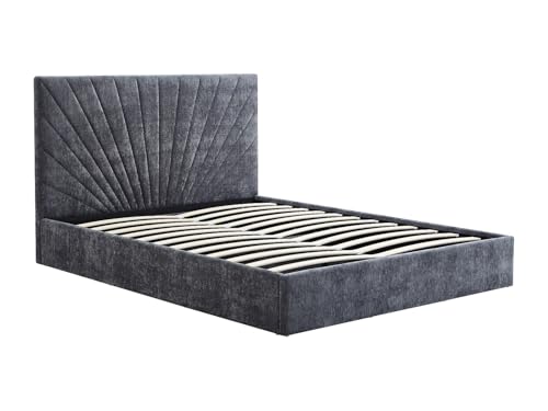 Vente unique   Cama con canapé abatible 2 plazas Ribiola   poliéster   Gris Antracita