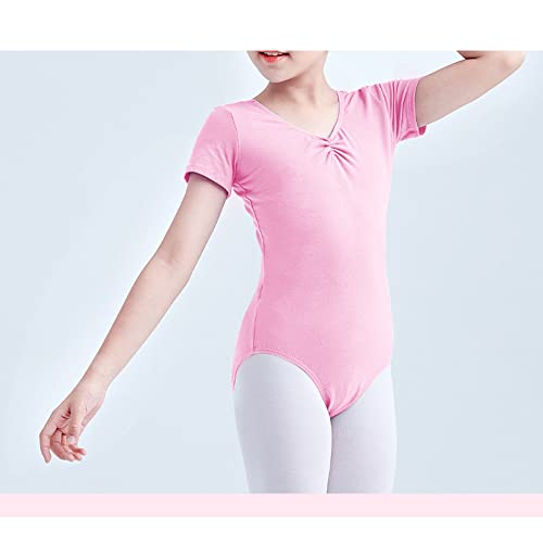 Legou Roupa de dança infantil de cor sólida para balé, roupa de dança, peça única, Mangas curtas ama