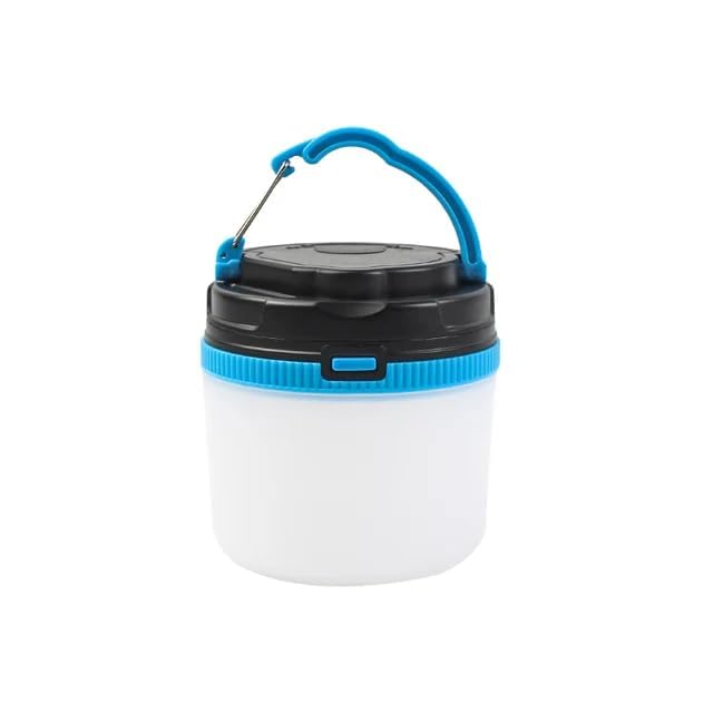 Image of Waterproof LED Camping Lantern, Battery Powered Outdoor Tent Light with 3 Lighting Modes, 360 Brightness, Magnetic Base & Hanging Hook for Power Cuts, Emergency, Hiking, Fishing, (Blue)