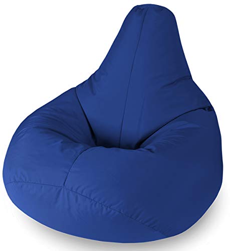 Beautiful Beanbags - Adult Highback Beanbag Chair - Large Water-Resistant for Indoor and Outdoor Use - Lounge or Gaming Chair - Manufactured in UK (Blue)