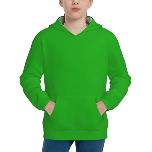 Green Kid Hoodies Boys Sweatshirts Girls Pullover with Pocket