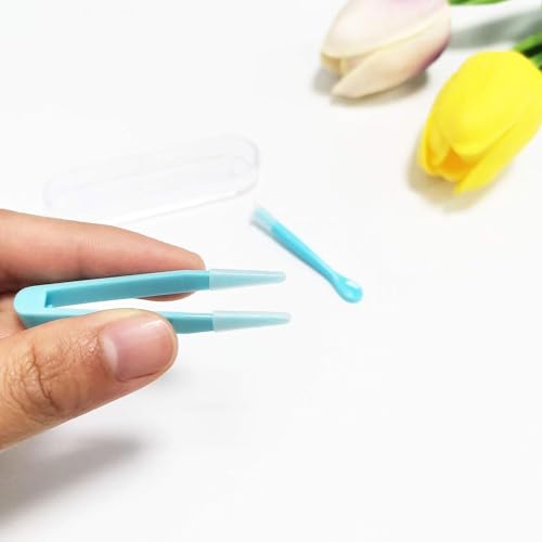 Kryoflare Contact Lens Cases, Contact Lens Applicator and Remover Tool with Soft Tip Tweezers,Portable Contact Lens Tweezers Suction Stick Contact Lens Inserter Removal Tool Sof tTip,Compact(blue