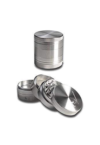 Black Leaf Kräuter-Mühle, Metall-Grinder, CNC-Grinder, ALU-Grinder | 4-teilig | 56 x 53 mm | Diamantschliff-Zähne…