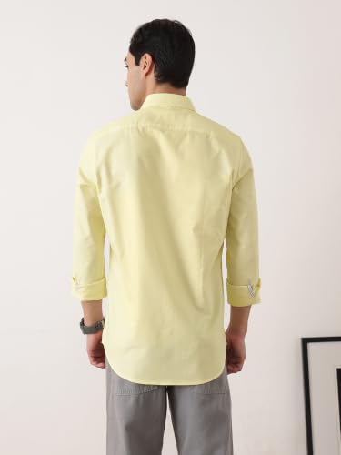 Image of Thomas Scott Men Premium Slim Fit Solid Cotton Twill Full Sleeve Shirt