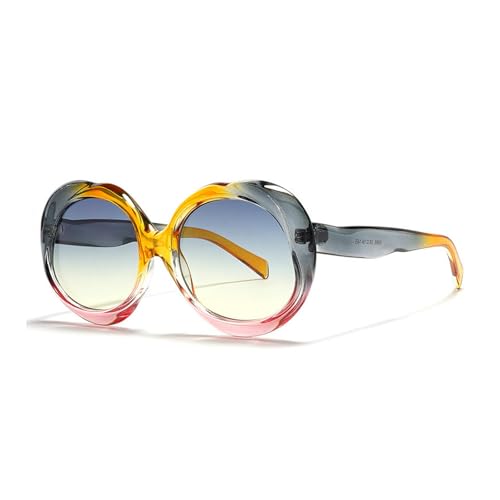 laureles Classic Vintage Women's Sunglasses Oversized Round Frame Sun Glasses Men Orange Blue Shades UV4002