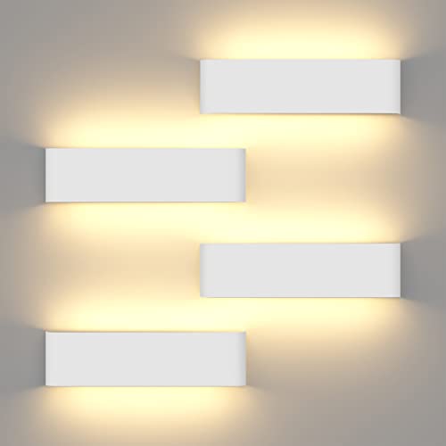 【Corpo in alluminio selezionato】 Questa lampada da parete per interni da 12 W è realizzata in alluminio di alta qualità. Antiruggine, anticorrosione, facile da pulire.
